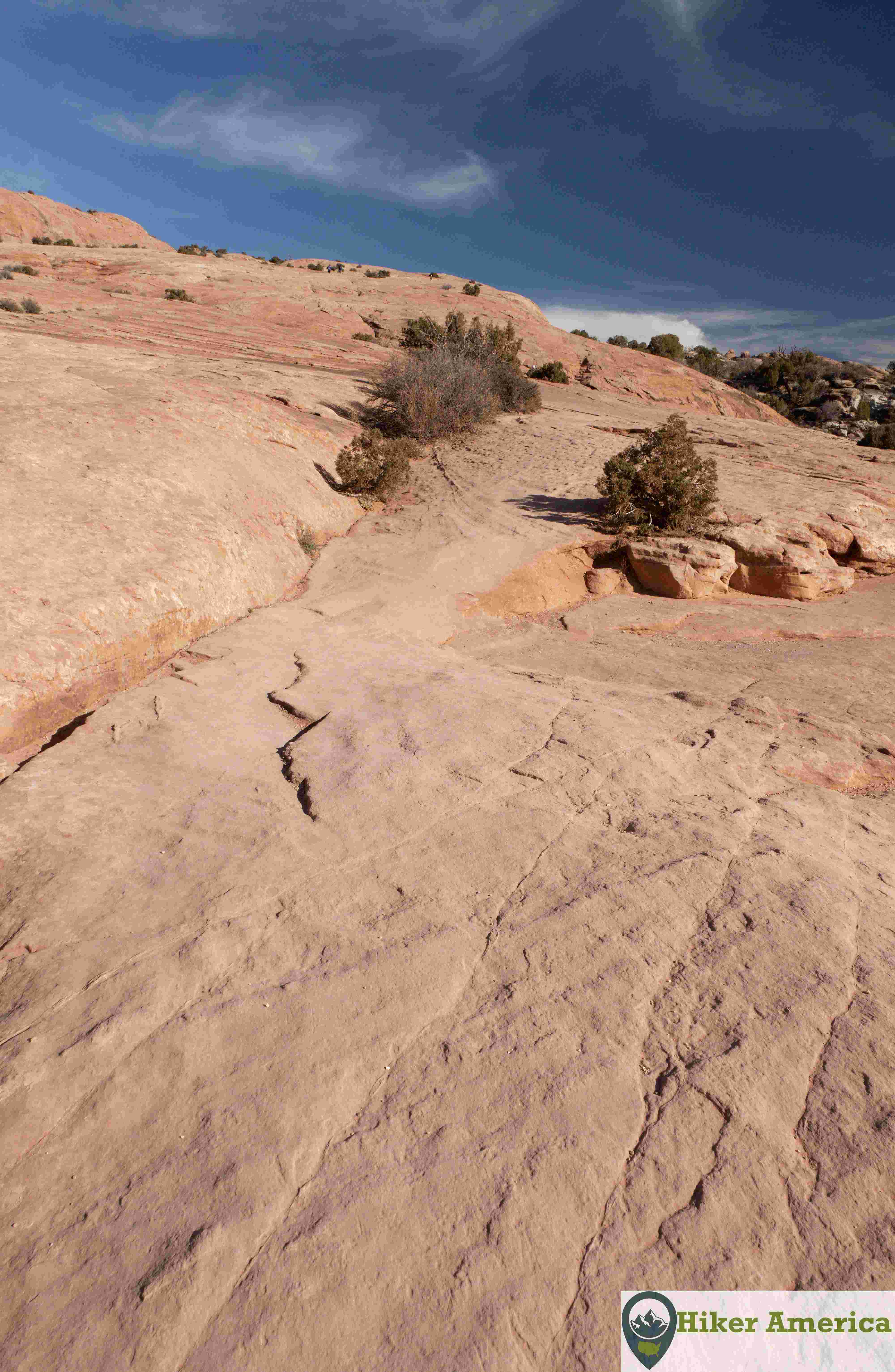 Vast amounts of slickrock at the end of the trail.